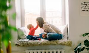 child with mom